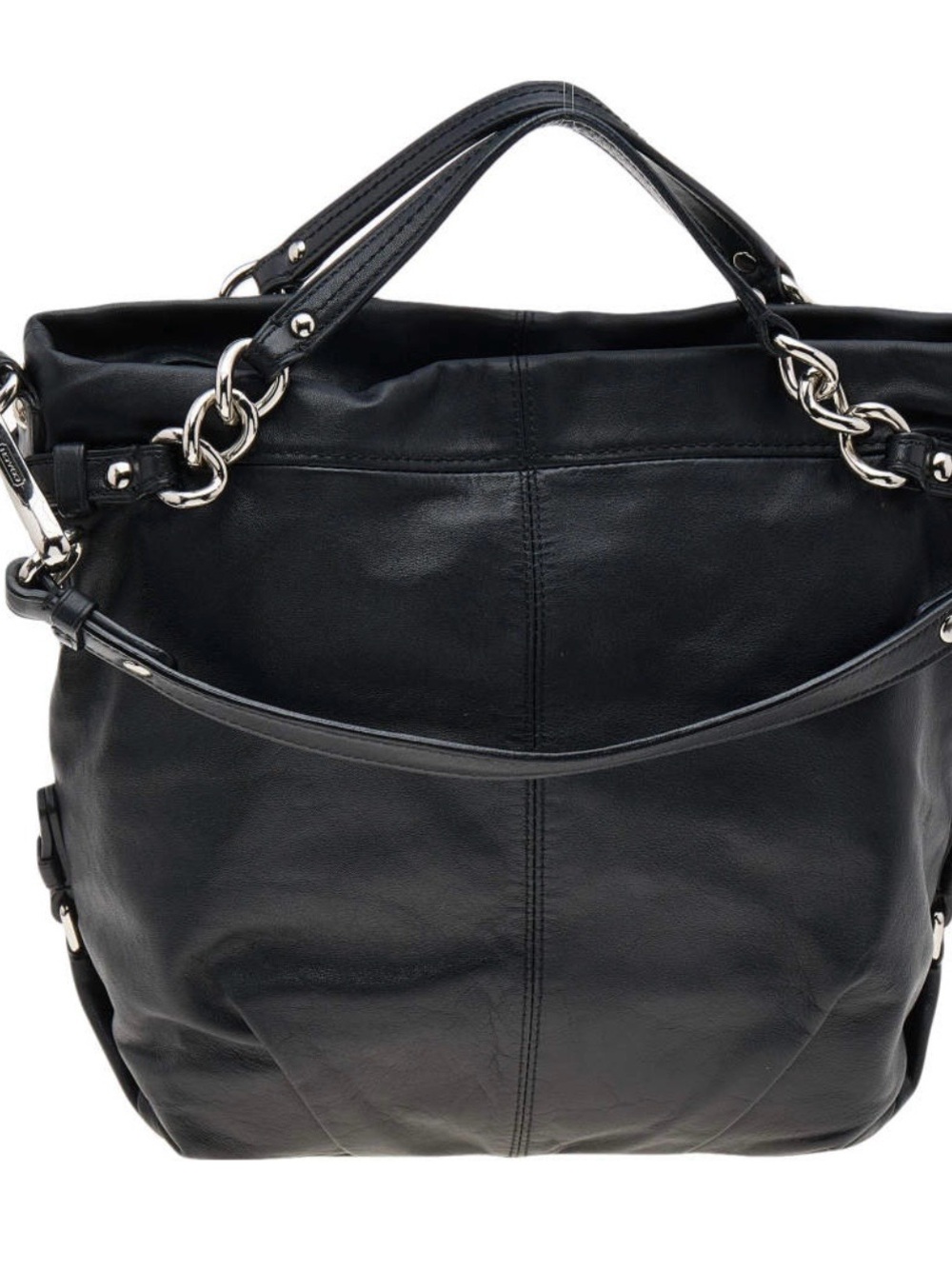 Coach Brooke #14820 in a soft smooth black leather with silver hardware accents - Picture 3 of 14